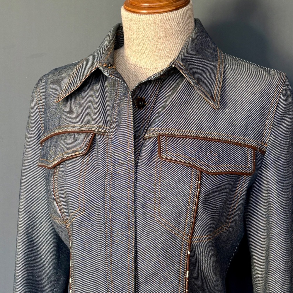 Vintage Dolce & Gabbana Denim‎ Jacket | Sz 40 | Leopard Lined | Y2K